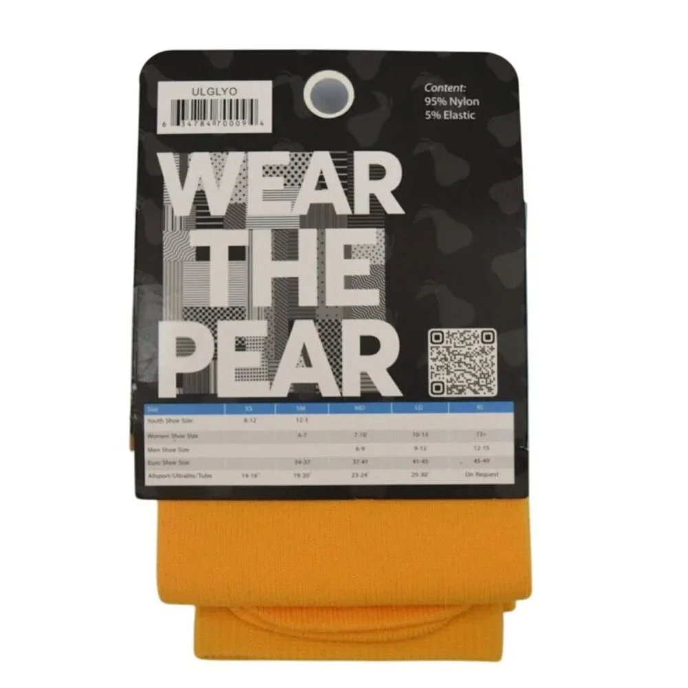 5 Pear Sox Ultralite Gold Sports Socks Small Medium For Youth or Adult